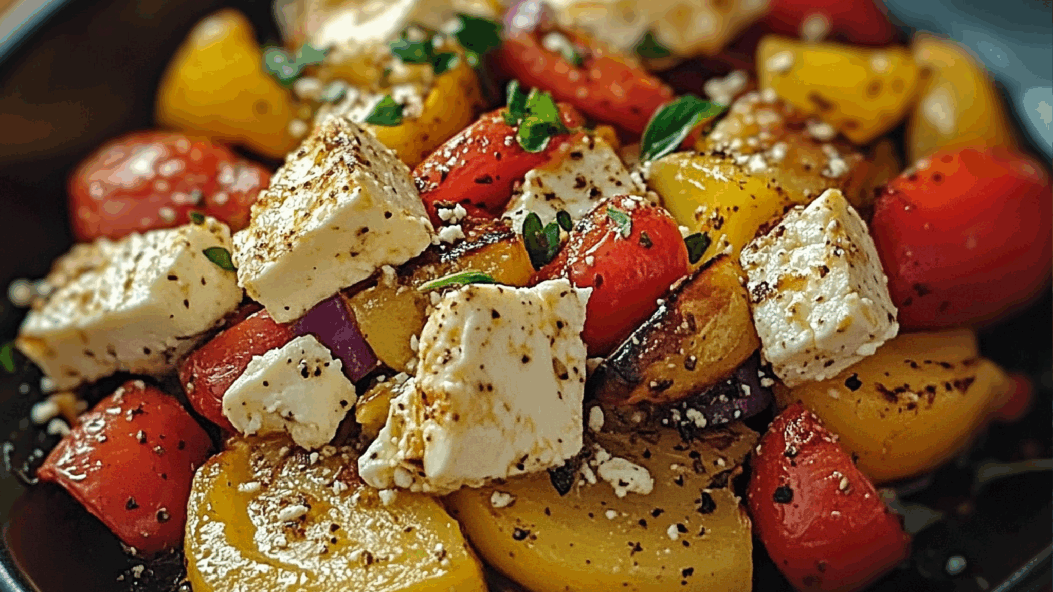 Knusprige Feta-Kartoffeln mit Ofengemüse – einfach, aromatisch ... Knusprige Feta-Kartoffeln mit Ofengemüse – einfach, aromatisch ...